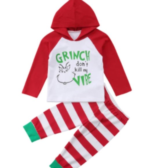 NEW Infant Boy's Grinch Don't Kill My Vibe Outfit - Picture 1 of 5